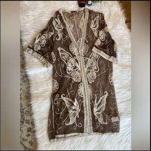 Beach Cover-up Embroidered/Sheer